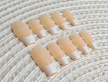 Medium Ballerina - Nude Peach & White