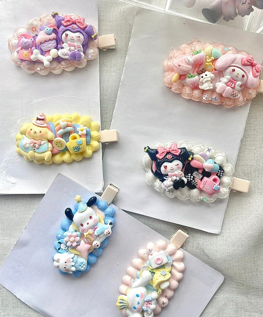 Hand made Hair clips 🌸